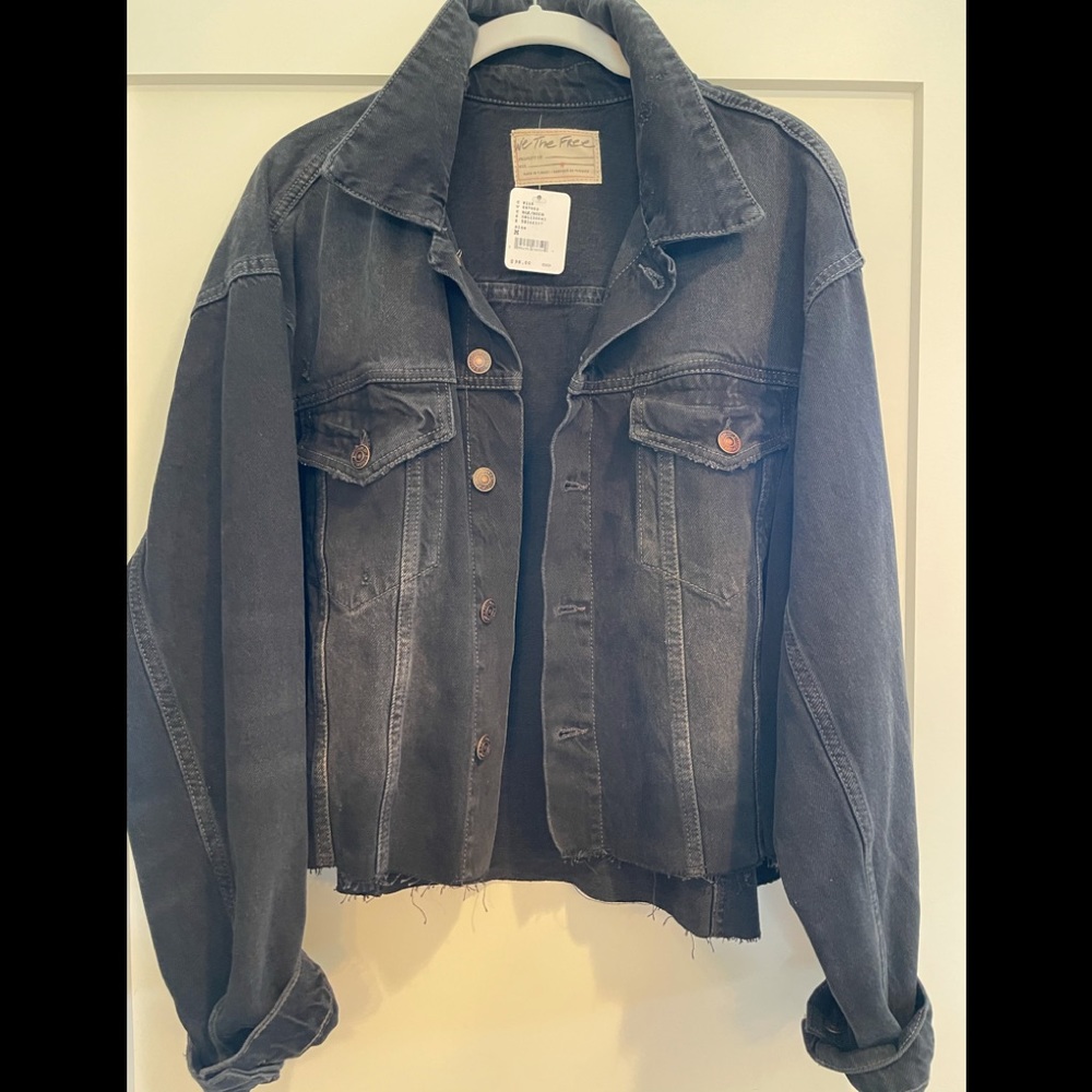 Free People Black Denim Jacket